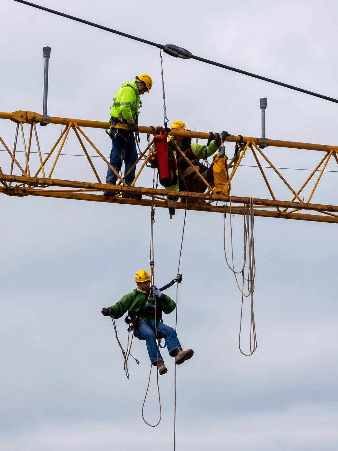 Crane rescue rope application